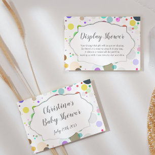 Colorful Polka Dots Baby "Display Shower" Info Enclosure Card