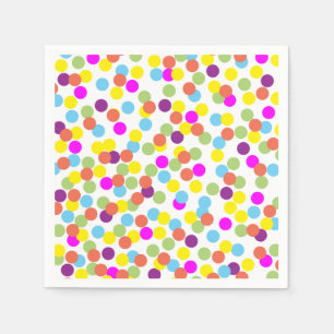 Colorful Polka-Dots Confetti Pattern Napkin