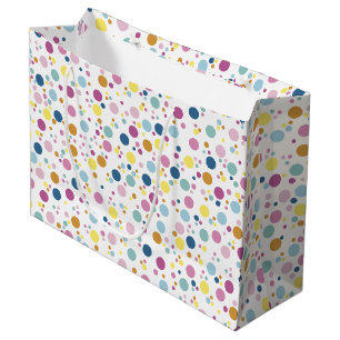 Colorful Polka Dots Pattern Large Gift Bag