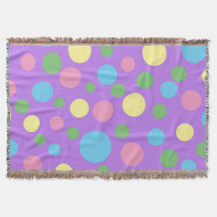 Colorful polka dots pattern throw blanket