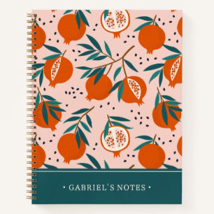 Colorful Pomegranate Pattern   Add Your Name Notebook
