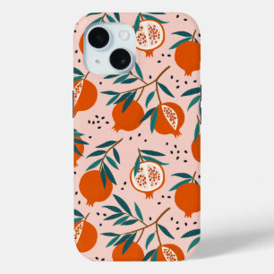 Colorful Pomegranate Pattern iPhone 15 Case