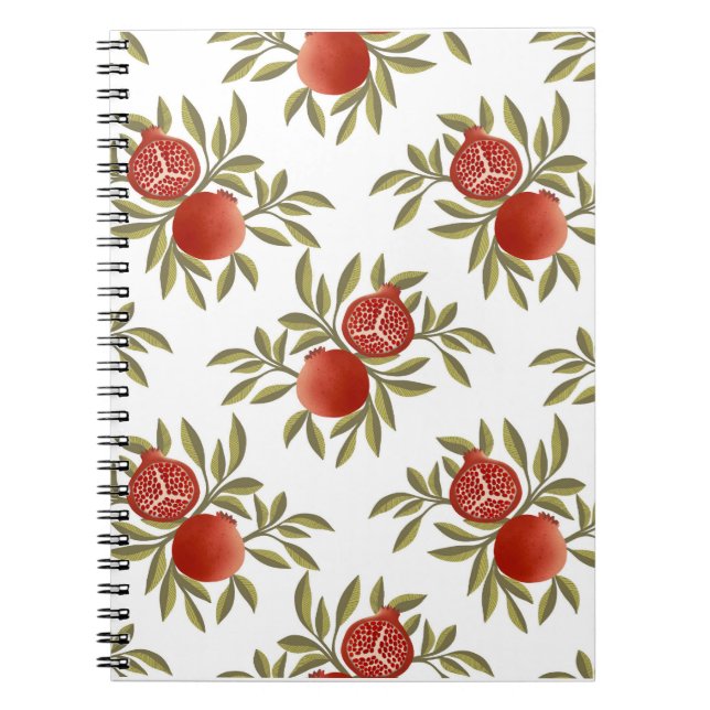 Colorful Pomegranate Pattern Notebook – Vibrant Re (Front)