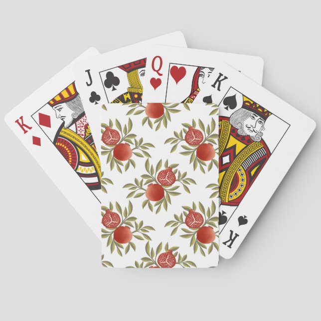 Colorful Pomegranate Pattern Playing Cards – Vibra (Back)