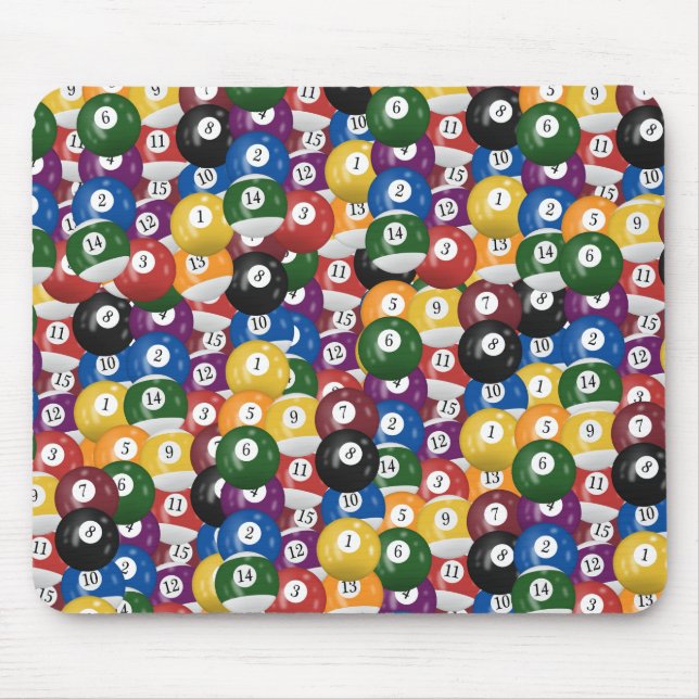 Colorful Pool Balls Mouse Mat (Front)