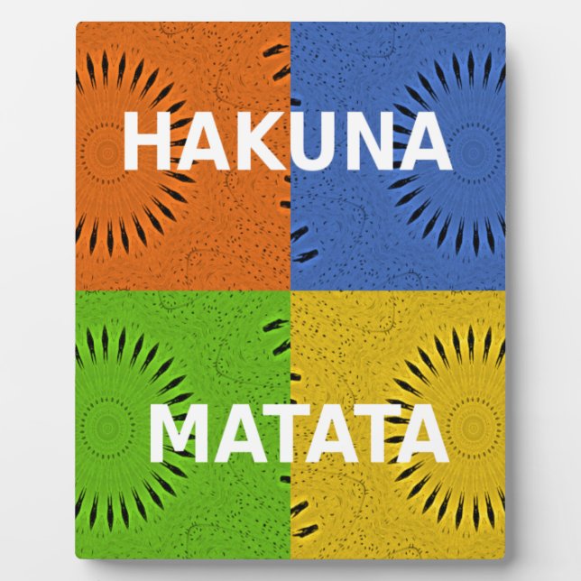 Colorful Pop Art Collage & "Hakuna Matata" Message Plaque (Front)