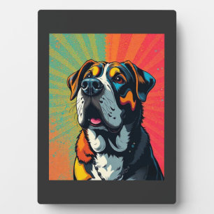 Colorful Pop Art Dog Illustration Bold & Fun Pet Plaque