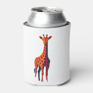 Colorful Pop Art Giraffe � Modern Savannah Art at Can Cooler