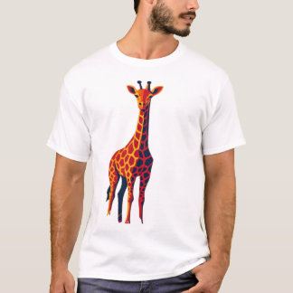 Colorful Pop Art Giraffe Modern Savannah Art at S T-Shirt