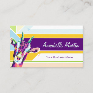 Colorful Pop Art Goat Business Card