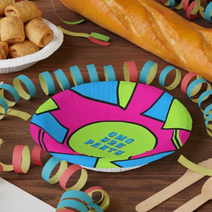 Colorful Pop Art Retro Y2K Party Paper Bowls Paper Plate