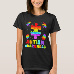 Colorful Pop It Fidget Toys Autism Awareness Autis T-Shirt
