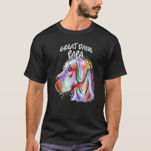 Colorful Pop Portrait Great Dane Dog Dad Father's T-Shirt