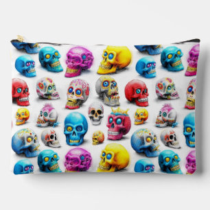 Colorful Pop Skull Pattern Accessory Pouch