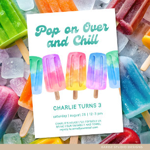 Colorful Popsicle Summer Birthday Any Age Kids Invitation