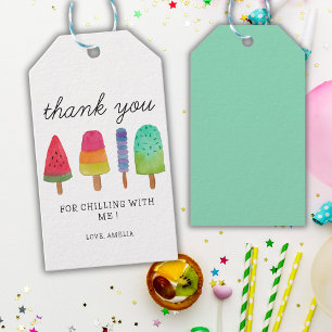 Colorful Popsicle Thank You Card Gift Tags