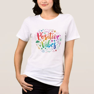Colorful Positive Vibes Women’s T-Shirt – Inspirin Tri-Blend Shirt