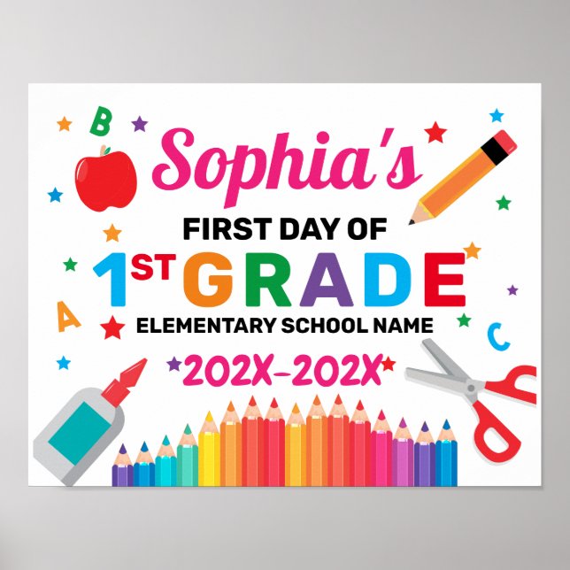 Colorful Poster First Day Of The School Trail (Front)