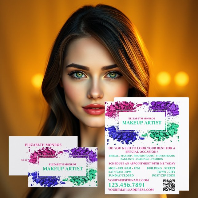 Colorful Powder, Makeup Artist Business Card (Creator Uploaded)