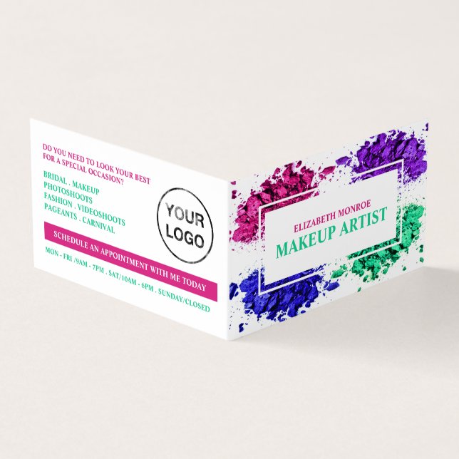 Colorful Powder, Makeup Artist, Loyalty Card, Business Card (Outside)
