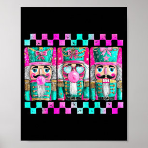 Colorful Preppy Nutcracker Design For Christmas Lo Poster
