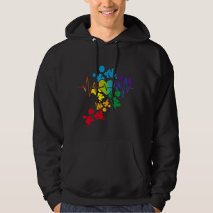 Colorful Pride Heart Rainbow Heartbeat lgbt Hoodie