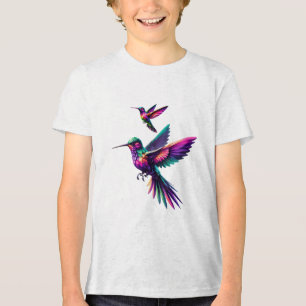 Colorful prism hummingbird Tri-Blend shirt