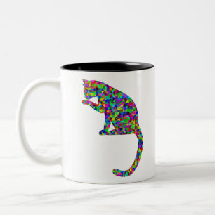Colorful Prismatic Chromatic Rainbow Triangles Two-Tone Coffee Mug