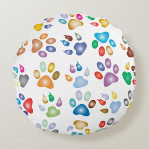 Colorful prismatic rainbow animal round cushion