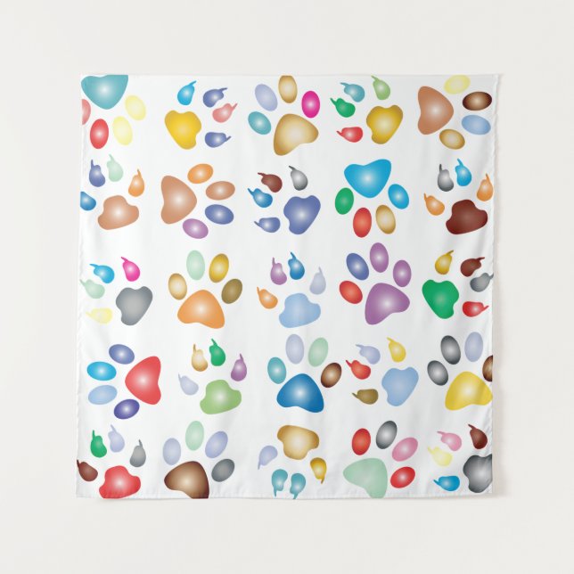Colorful prismatic rainbow animal tapestry (Front)
