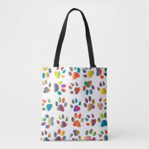 Colorful prismatic rainbow animal tote bag