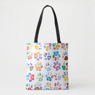 Colorful prismatic rainbow animal tote bag