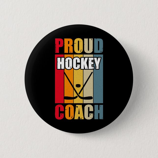 Colorful Proud Hockey Coach 6 Cm Round Badge (Front)