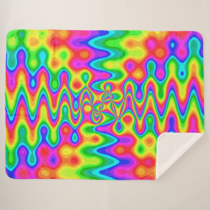 Colorful Psychedelic Art Sherpa Fleece Blanket