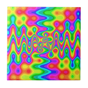 Colorful Psychedelic Ceramic Photo Tile