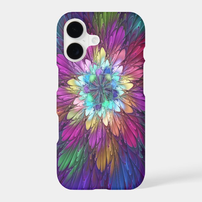 Colorful Psychedelic Flower Abstract Fractal Art (Back)