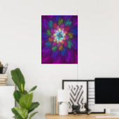 Colorful Psychedelic Flower Abstract Fractal Art Poster (Home Office)