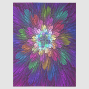 Colorful Psychedelic Flower Abstract Fractal Art Tissue Paper