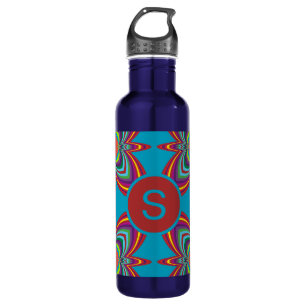 Colorful Psychedelic Geometric Pattern Monogram 710 Ml Water Bottle