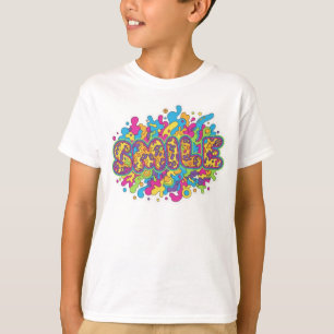 Colorful Psychedelic SMILE Typography Art T-Shirt