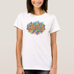 Colorful Psychedelic SMILE Typography Art T-Shirt