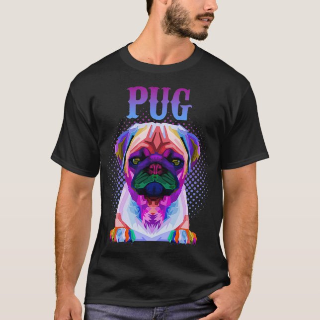 Colorful Pug Dog Breed Pullover  (Front)