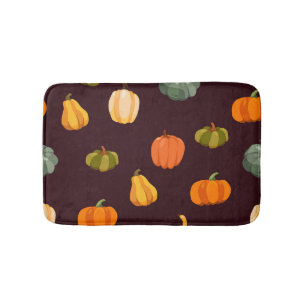 Colorful Pumpkins: Dark Autumn Elegance. Bath Mat