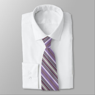 Colorful Purple Fashion Inspired Diagonal Stripes Tie