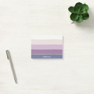 Colorful Purple Gold Personalized Color Stripes Post-it Notes