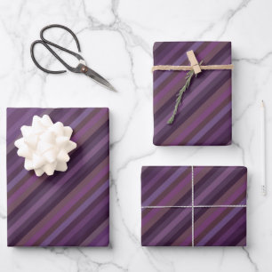 Colorful Purple Tone Colors Of The Year Stripes Wrapping Paper Sheet