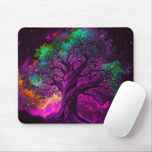 Colorful Purple Tree Stars Universe Artwork   Mouse Mat