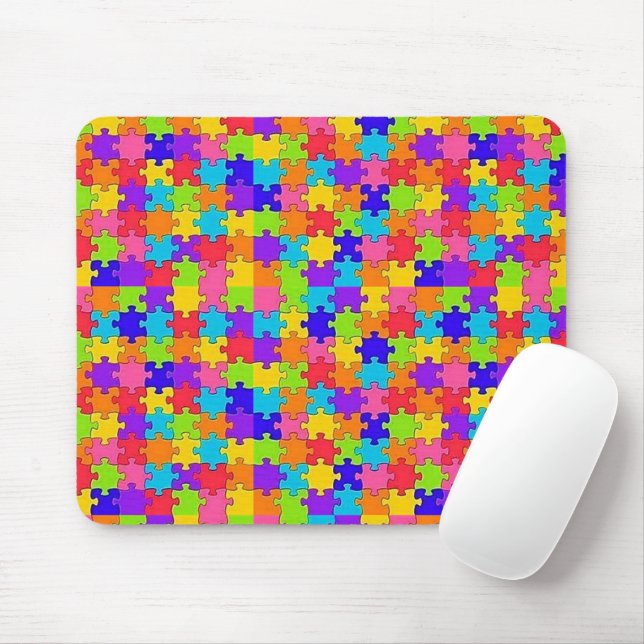 Colorful Puzzle Mouse Pad! Mat (With Mouse)