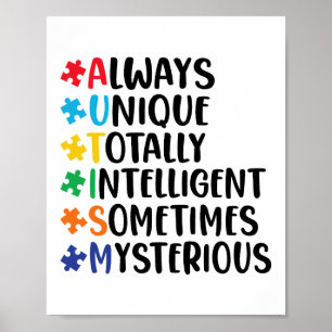 Colorful Puzzle Piece Autism Support Poster
