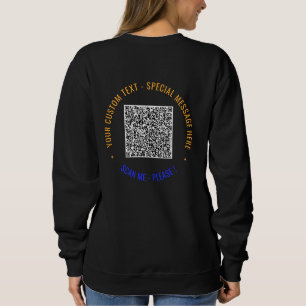 Colorful QR Code Sweatshirt Custom Text and Color